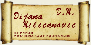 Dijana Milicanović vizit kartica